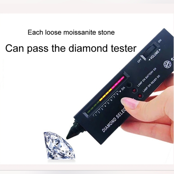 18k White gold 1ct Moissanite diamond key necklace - Picture 6 of 10